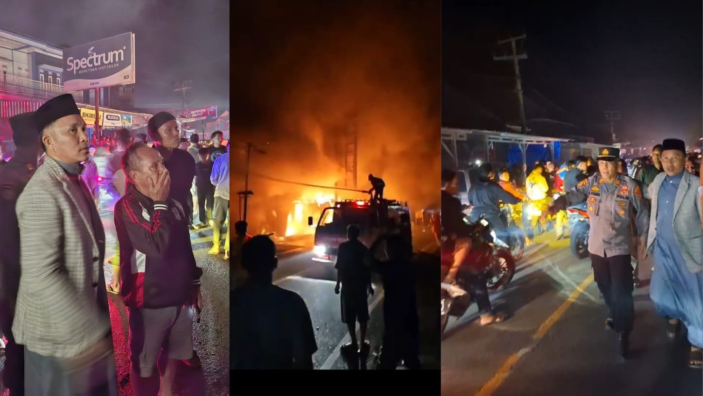Dua Ruko di Lampung Barat Ludes Terbakar di Malam Takbiran, Warga Panik!