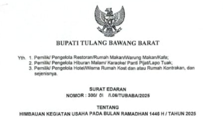 Langgar Edaran Bupati, Tempat Hiburan Malam di Tubaba Masih Beroperasi Saat Ramadan