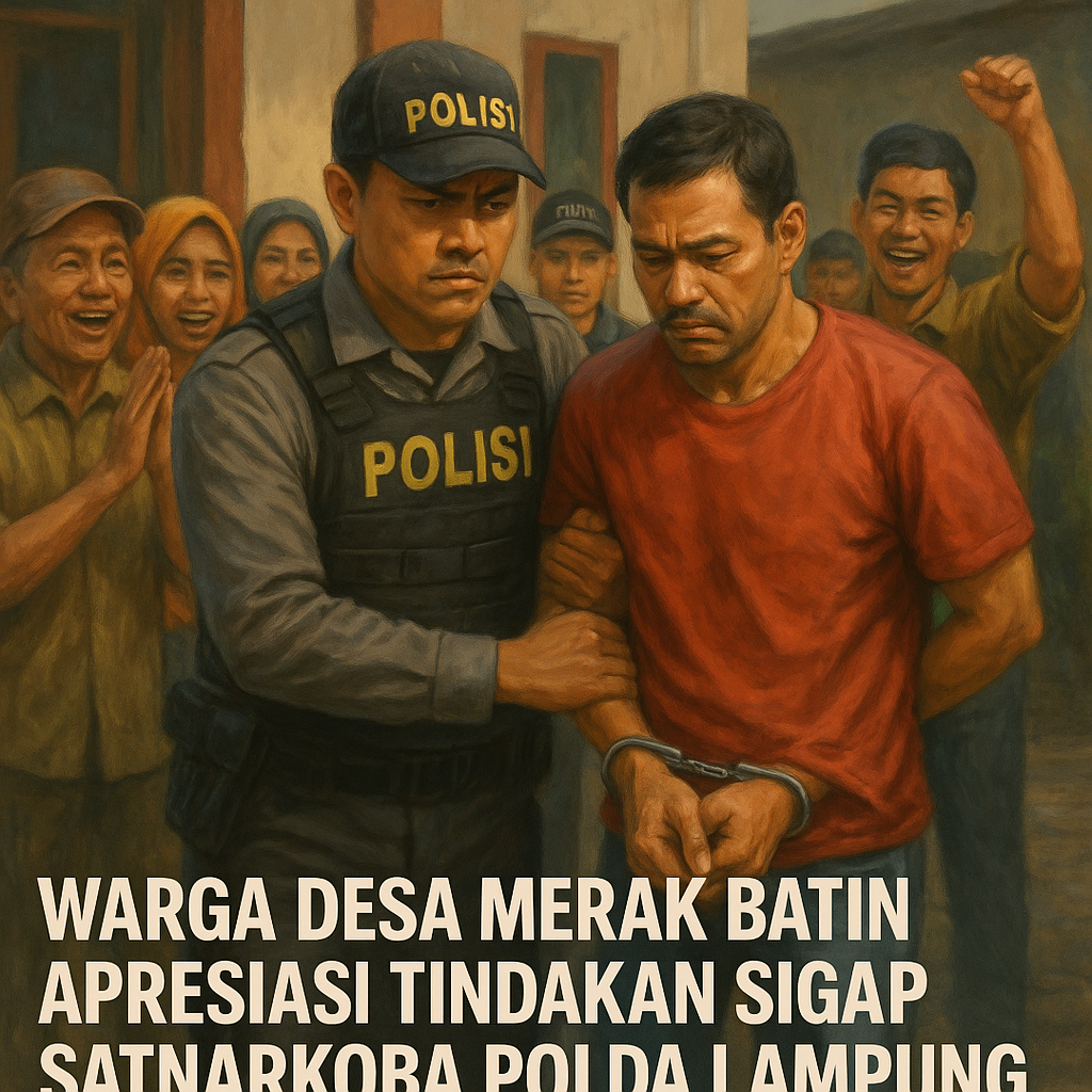 Aksi Sigap Satnarkoba Polda Lampung Disambut Haru Warga Merak Batin Usai Gerebek Sarang Narkoba