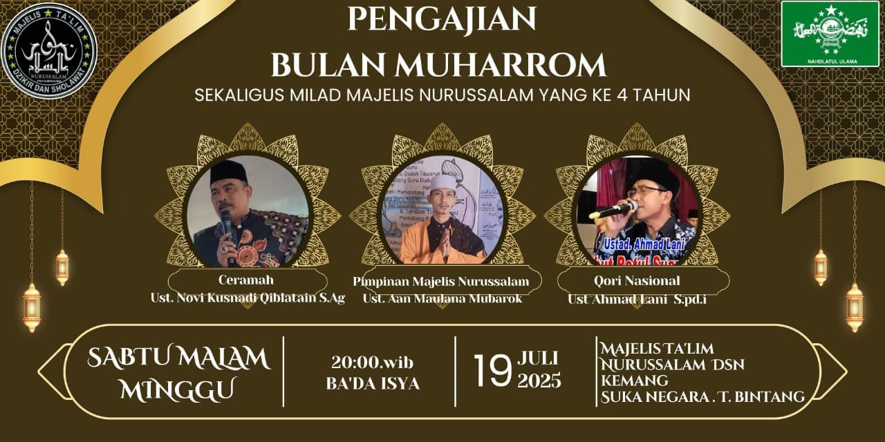 Ratusan Jamaah Padati Pengajian Muharram dan Milad ke-4 Majelis Nurussalam di Tanjung Bintang