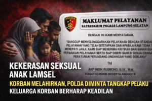 Kekerasan Seksual Anak Lamsel: Korban Melahirkan, Polda Lampung Didesak Segera Tangkap Pelaku