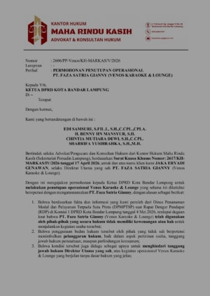 Konflik Venos Karaoke Memanas, Kuasa Hukum Desak Wali Kota Tutup Operasional