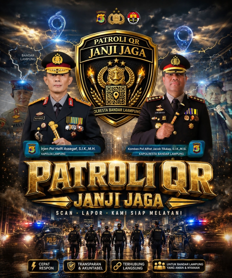 Patroli Janji Jaga Perkuat Rasa Aman, Polda Lampung Maksimalkan Tim QR Presisi