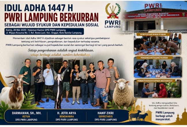 Idul Adha PWRI Lampung, Semangat Berkurban Perkuat Kepedulian Sosial
