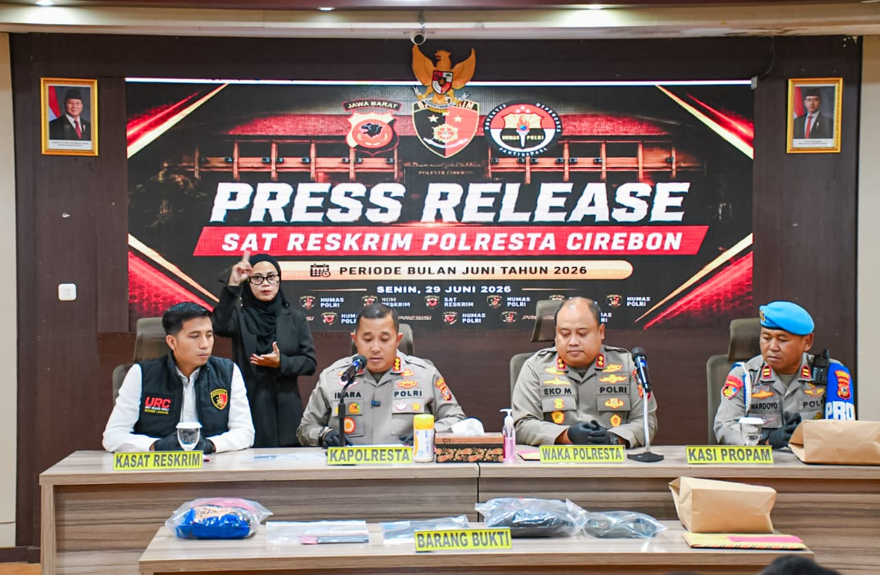 Satreskrim Polresta Cirebon Ungkap 9 Kasus, 10 Tersangka Diamankan dalam Operasi Juni 2026