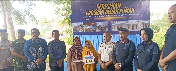 Ditjenpas Lampung Resmikan Bedah Rumah, Warga Binaan Terlibat Bangun Hunian Layak
