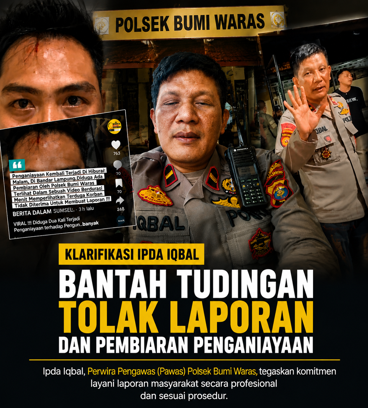 Klarifikasi Ipda Iqbal: Tepis Tuduhan Tolak Laporan Polsek Bumi Waras