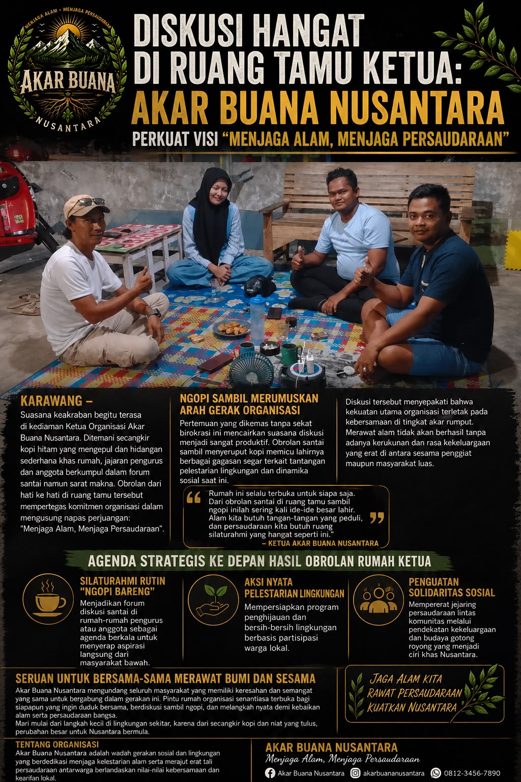 Akar Buana Nusantara Perkuat Komitmen Menjaga Alam dan Persaudaraan Lewat Diskusi Hangat di Karawang