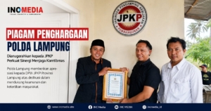 Piagam Penghargaan Polda Lampung Dianugerahkan kepada JPKP, Perkuat Sinergi Menjaga Kamtibmas
