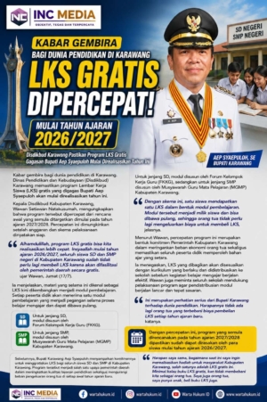 LKS Gratis Karawang Resmi Dimulai Tahun Ajaran 2026/2027, Disdikbud Pastikan Seluruh Siswa SD dan SMP Negeri Terima Modul Gratis
