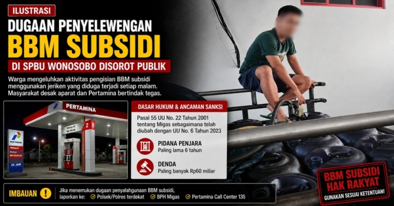 Dugaan Penyelewengan BBM Subsidi di SPBU Wonosobo Disorot Publik, Warga Desak Aparat dan Pertamina Bertindak