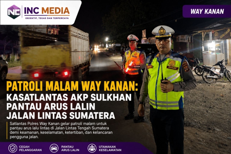 Patroli Malam Way Kanan: Kasatlantas AKP Sulkhan Pantau Arus Lalin Jalan Lintas Sumatera