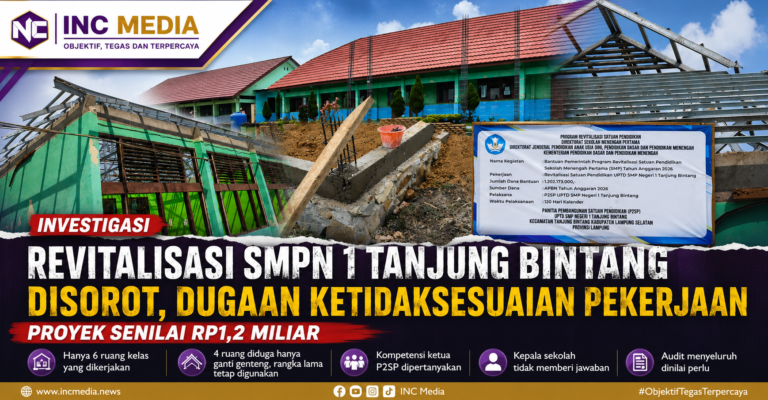 Revitalisasi SMPN 1 Tanjung Bintang Disorot, Dugaan Ketidaksesuaian Proyek Rp1,2 Miliar Jadi Sorotan