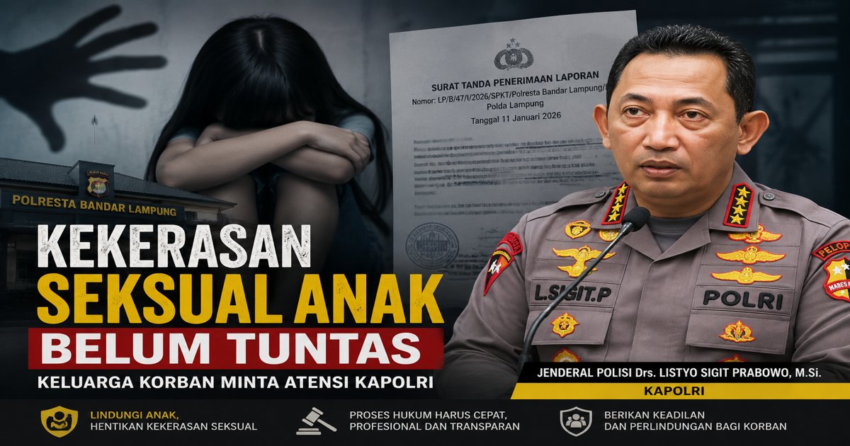 Kekerasan Seksual Anak Belum Tuntas, Keluarga Korban Minta Atensi Kapolri untuk Percepatan Penanganan
