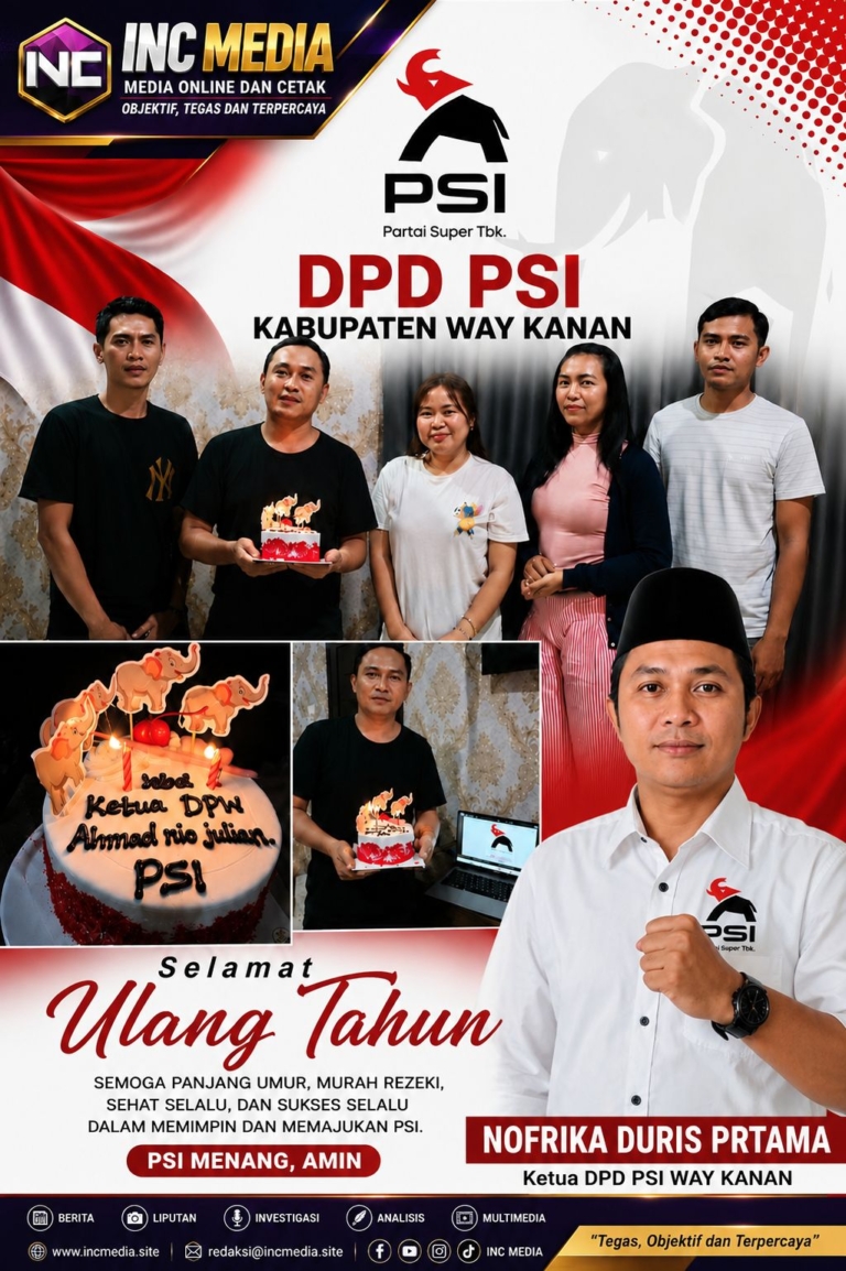 DPD PSI Way Kanan Ucapkan Selamat Ulang Tahun Achmad Ridho Julian, Wujud Soliditas Kader di Lampung