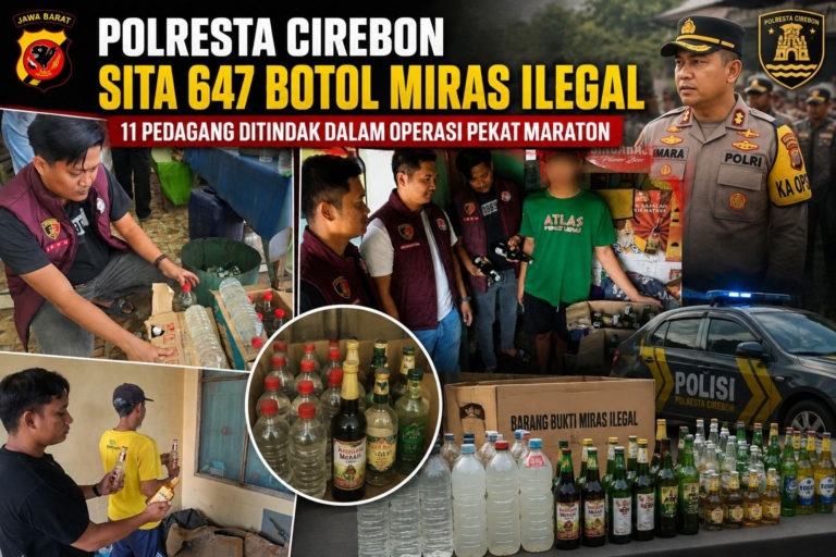 Polresta Cirebon Sita 647 Botol Miras Ilegal dalam Operasi Pekat Maraton