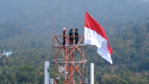 Pengibaran Merah Putih di Menara 74 Meter, Puslatpurmar 8 Teluk Ratai Kobarkan Semangat Kemerdekaan