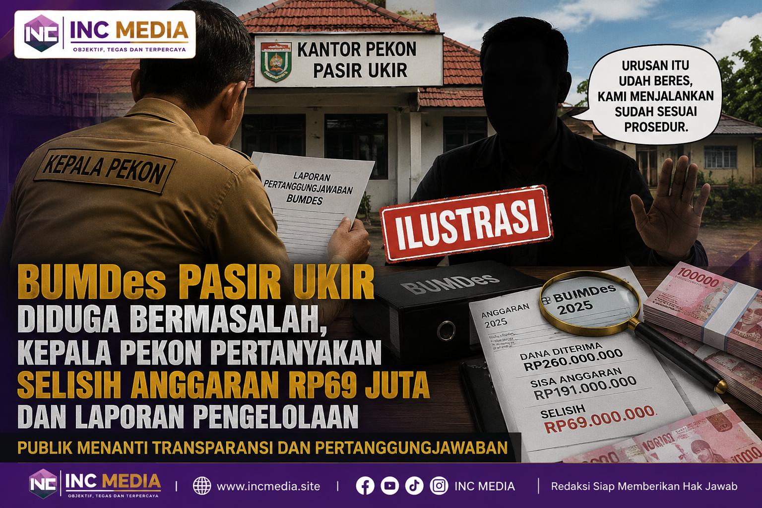 BUMDes Pasir Ukir Diduga Bermasalah, Kepala Pekon Pertanyakan Selisih Anggaran Rp69 Juta dan Laporan Pengelolaan