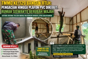 TMMD Ke-129 Bangun RTLH: Pengacian hingga Plafon PVC Dikebut, Rumah Siswanto Berubah Wajah