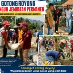 Warga Bandar Negeri Antusias Gotong Royong Bangun Jembatan Permanen