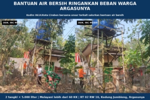 Bantuan Air Bersih Ringankan Beban Warga Argasunya, Kodim 0614/Kota Cirebon Perkuat Sinergi