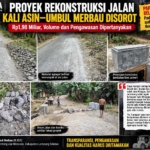 Proyek Rekonstruksi Jalan Kali Asin–Umbul Merbau Disorot, Rp1,98 Miliar Dipertanyakan