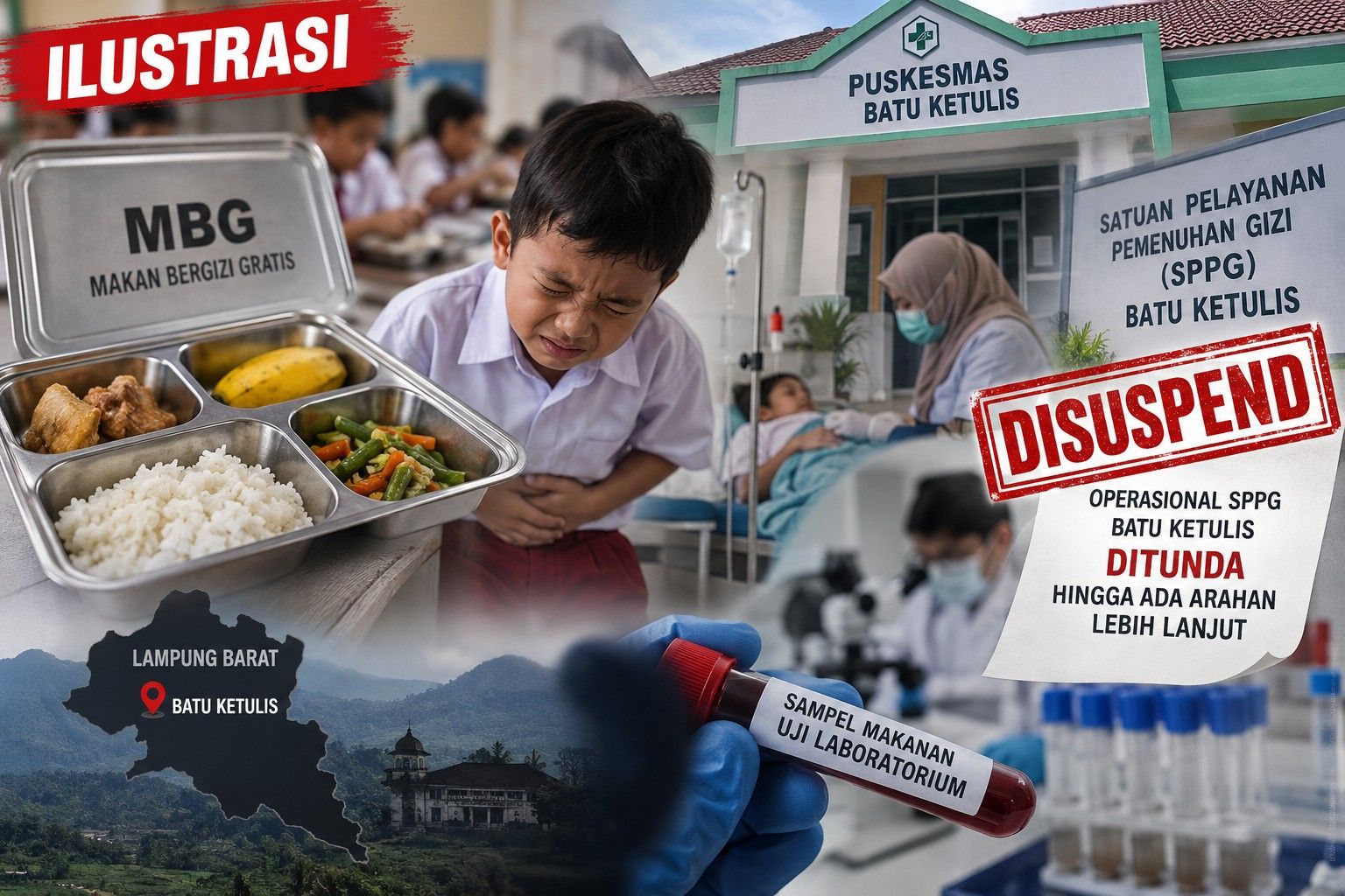 Dugaan Gangguan Pencernaan Usai Konsumsi MBG di Batu Ketulis, Operasional SPPG Disuspend