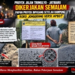 Proyek Jalan Trimulyo–Jatibaru Dikerjakan Semalam, Papan Proyek Dipasang Setelah Rampung: Roro Jonggrang Versi APBD?