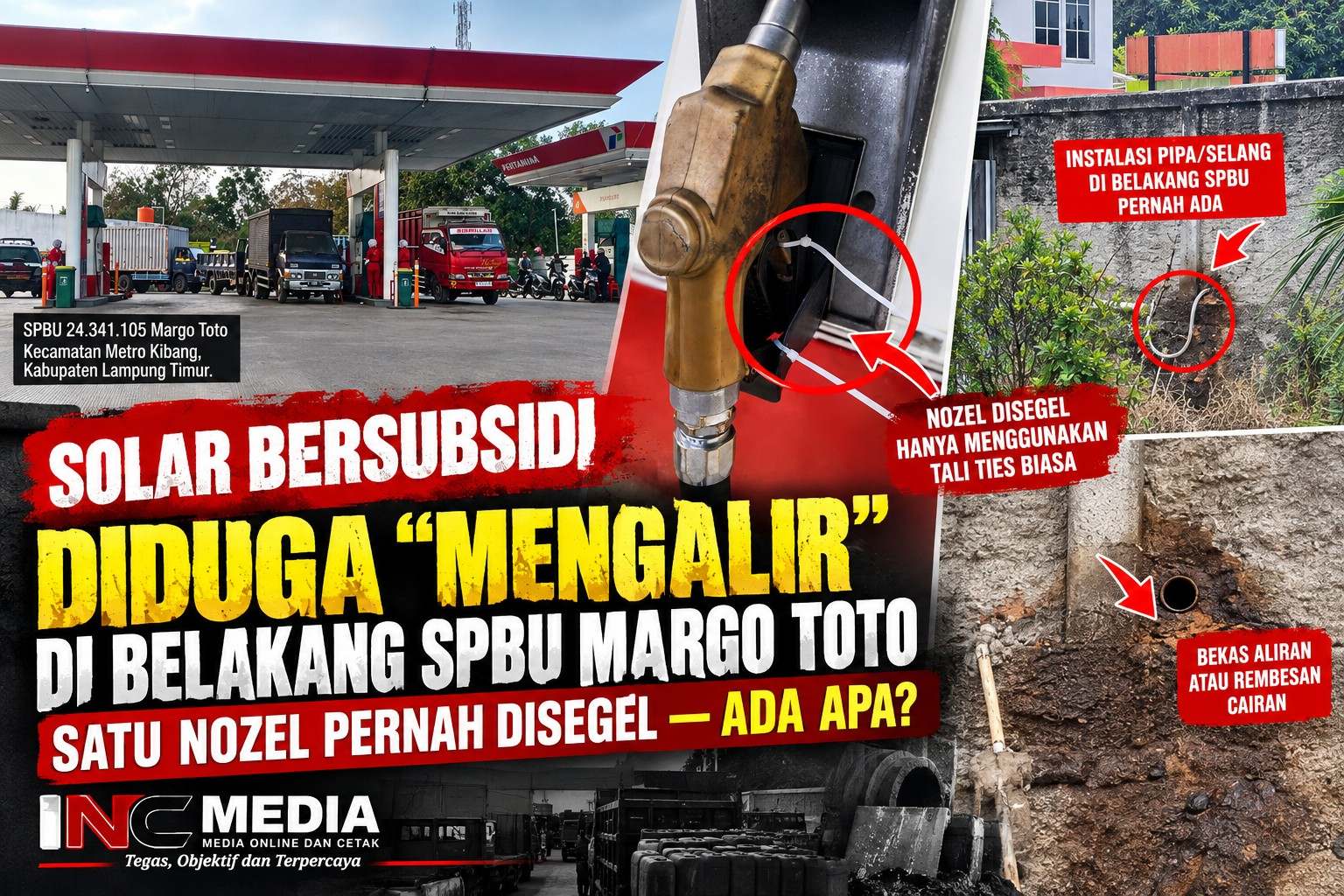 Solar Bersubsidi Diduga “Mengalir” di Belakang SPBU Margo Toto, Satu Nozel Pernah Disegel