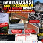 Revitalisasi SDN 1 Kedamaian Rp1,1 Miliar Disorot: Balok Penggantung Dipertanyakan, Baja Ringan Bengkok, Pekerja Lokal Minim