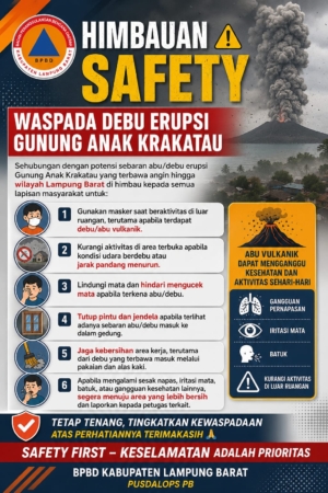 Debu Gunung Anak Krakatau Terdeteksi di Lampung Barat, BPBD Keluarkan 6 Imbauan Mendesak