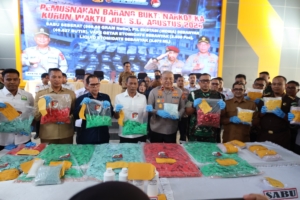 Polda Aceh Musnahkan 2.538 Cartridge Vape Mengandung Etomidate
