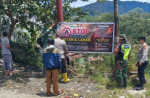 Karhutla Aceh Tengah: Polres Pasang Spanduk dan Sisir 14 Kecamatan Cegah Kebakaran