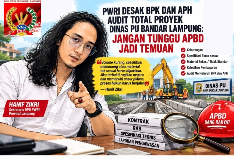 Audit Total Proyek Dinas PU Bandar Lampung, PWRI Soroti Volume, Spesifikasi hingga Material