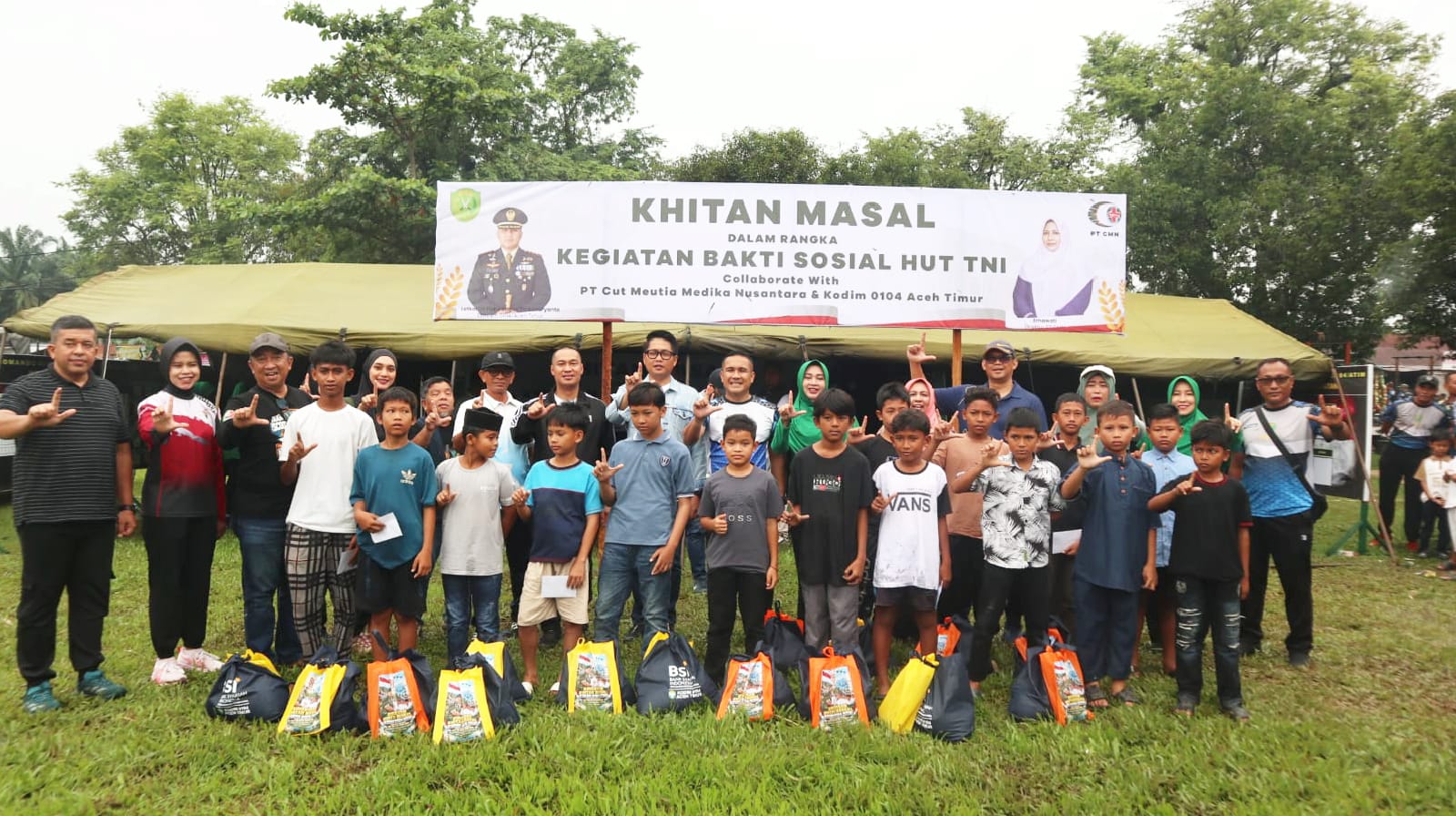 Hujan Tak Patahkan Semangat Warga Langsa Ikuti Car Free Day dan Baksoskes HUT TNI ke-81