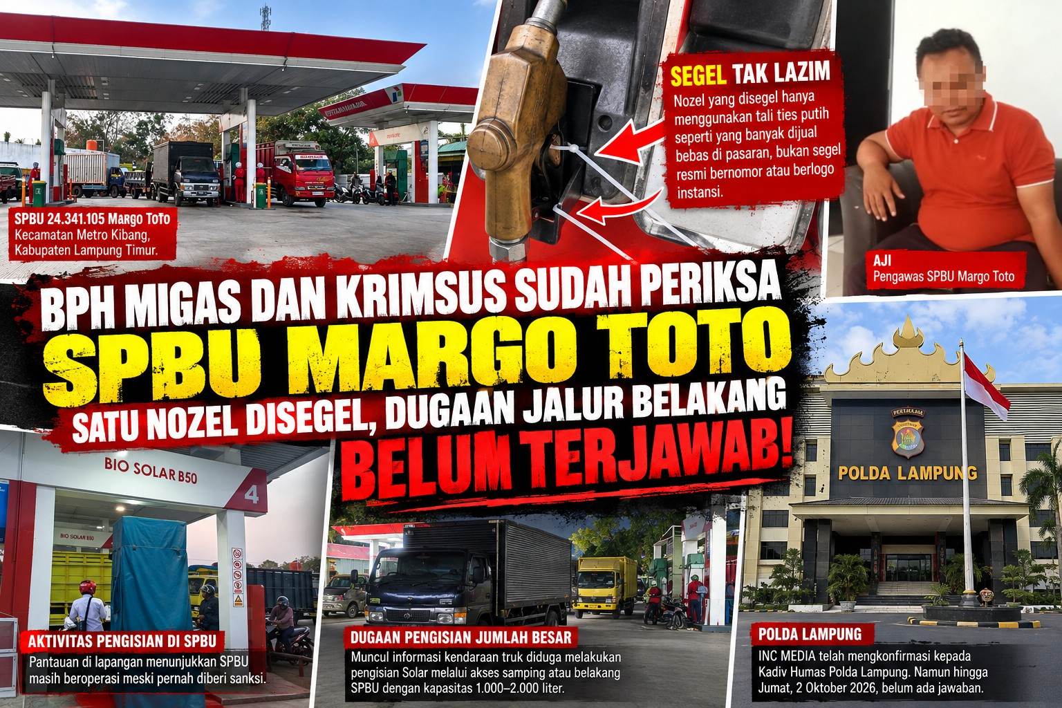 BPH Migas–Krimsus Sudah Periksa SPBU Margo Toto, Satu Nozel Disegel: Dugaan Jalur Belakang Belum Terjawab