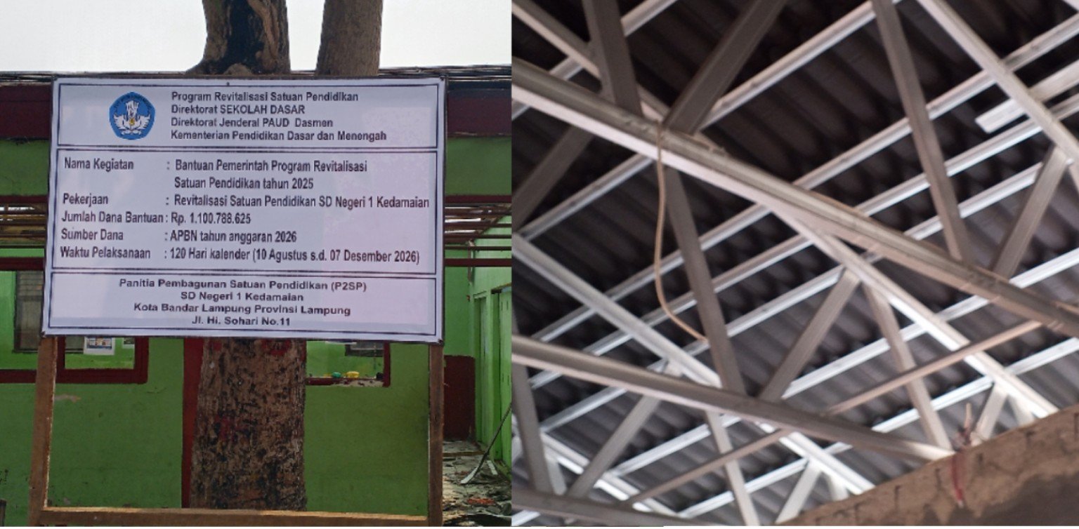 Revitalisasi SDN 1 Kedamaian Rp1,1 Miliar Makin Disorot: Hollow Diduga Tak Sesuai RAB, Kabel Listrik Tanpa Konduit dan Sambungan Terbuka
