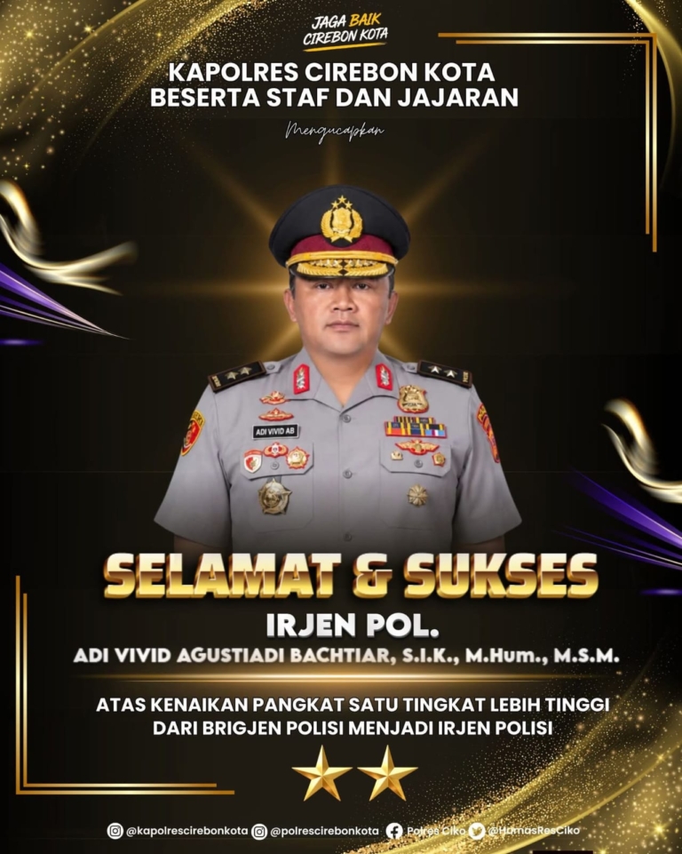 Kenaikan Pangkat Irjen Pol Adi Vivid, Dukungan Keluarga Besar Polres Cirebon Kota